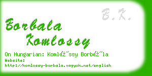 borbala komlossy business card